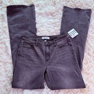 NWT Lila Ryan The Marielle Mid Rise Micro Flare Fade to Black Jeans Size 30/10
